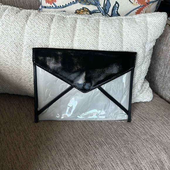 REBECCA MINKOFF Leo Leather White and Clear Clutch REBECCA MINKOFF Leo Clutch - Picture 3 of 7